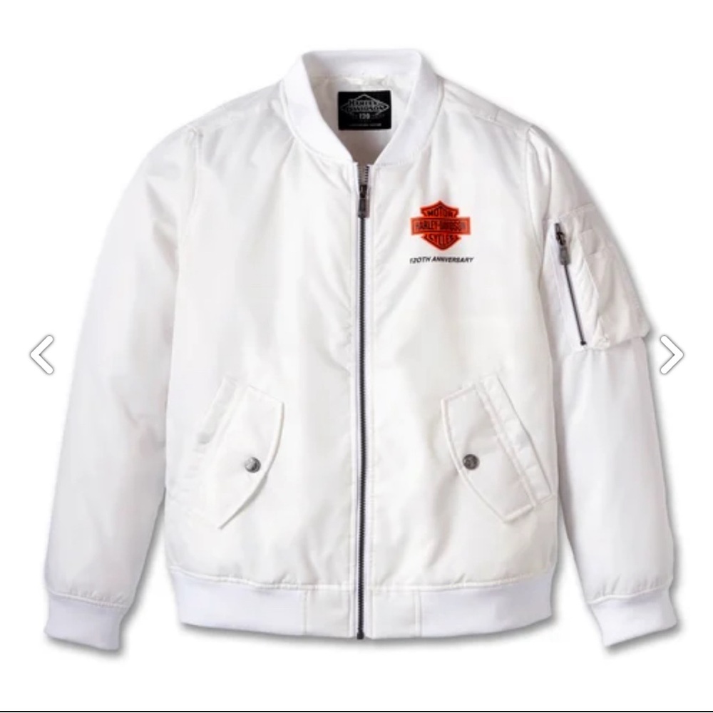 HARLEY DAVIDSON Women's 120th Anniversary Bomber Jacket - Bright White